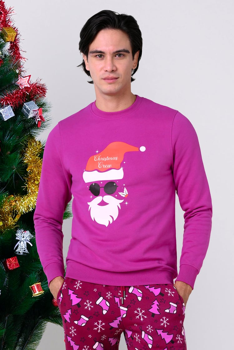 Mens Christmas Santa Print Sweatshirt