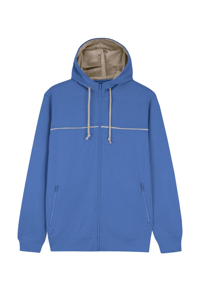 Heavy Jersey Zip Through Hoodie