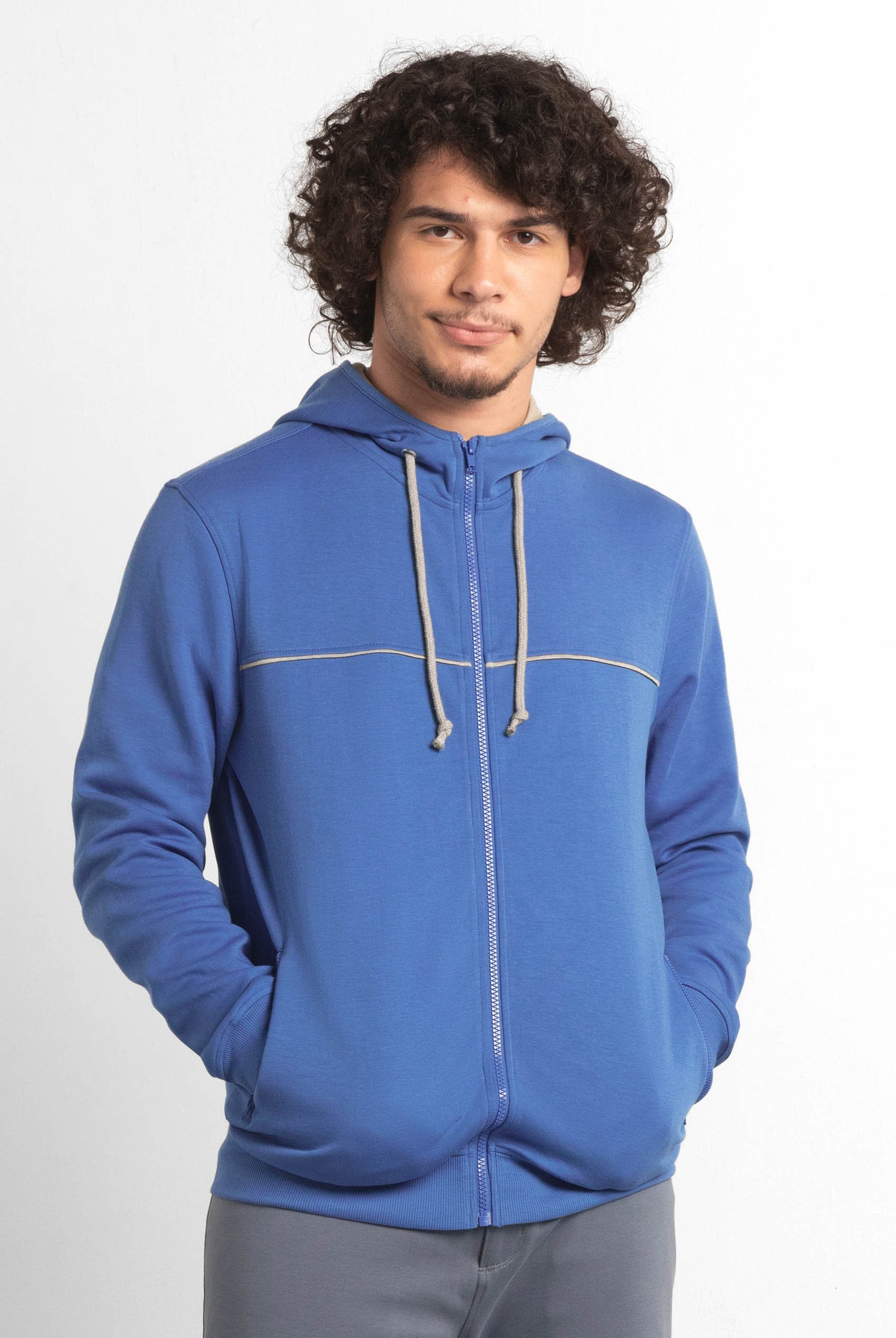 Heavy Jersey Zip Through Hoodie
