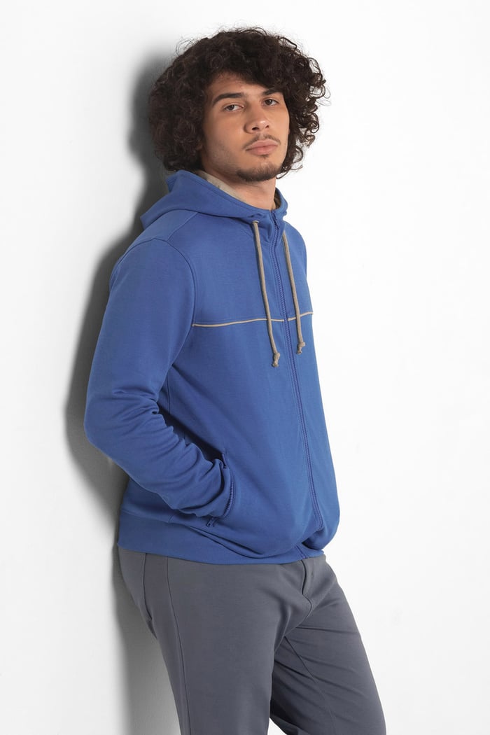 Heavy Jersey Zip Through Hoodie