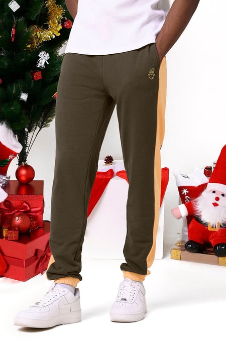 Mens Brown Christmas Relax Fit Joggers