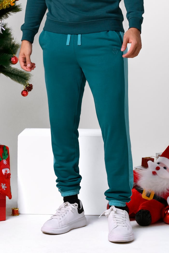 Mens Christmas Relax Fit Colourblock Trouser