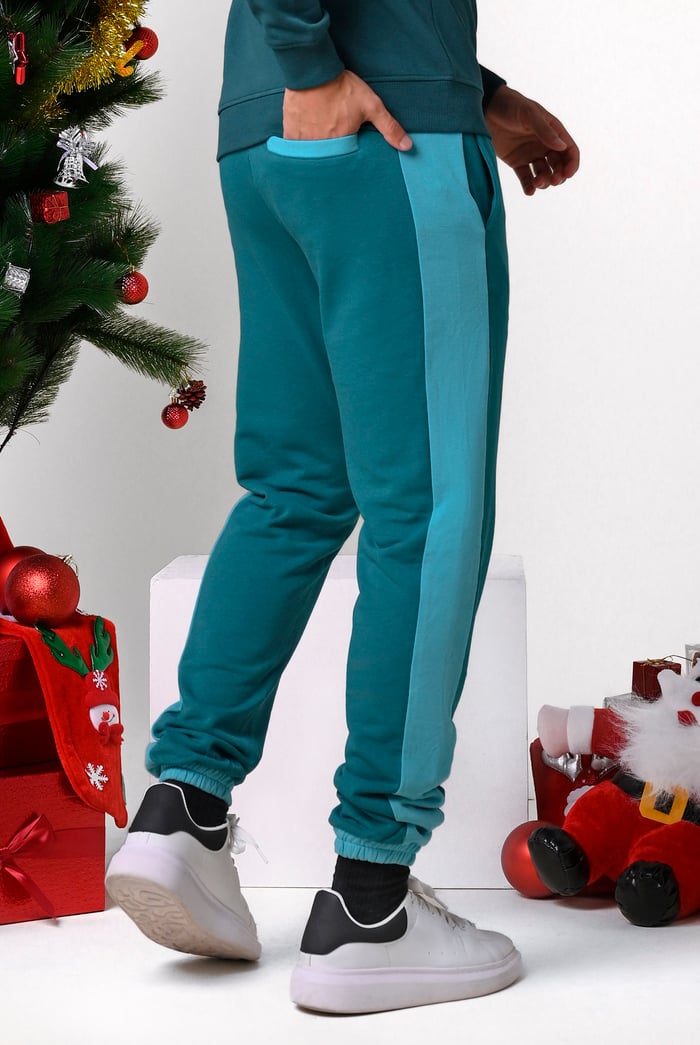Mens Christmas Relax Fit Colourblock Trouser