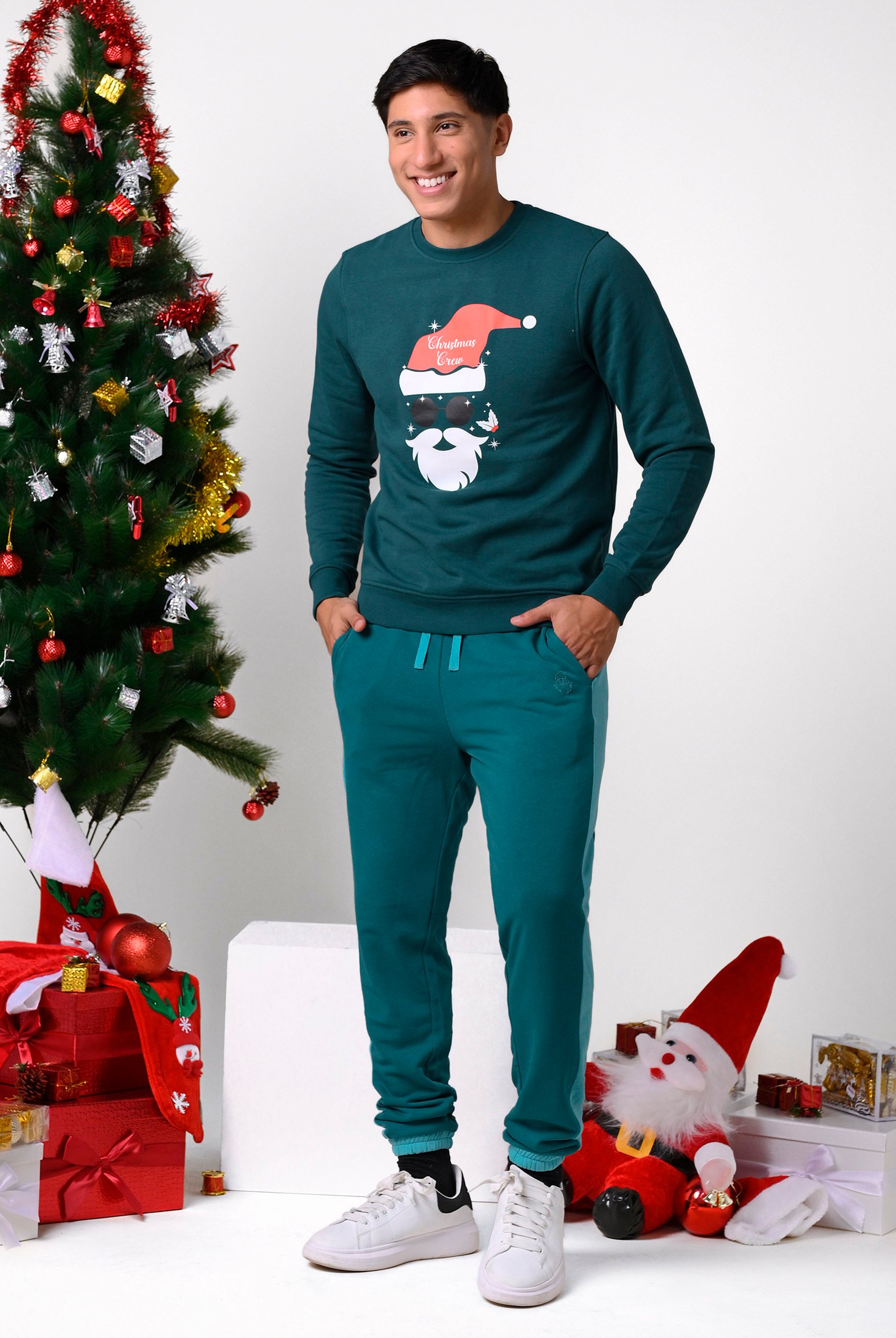 Mens Christmas Relax Fit Colourblock Trouser