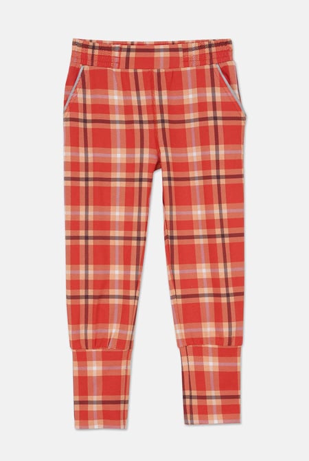 Girls Orange Tartan Check Joggers (2/3yrs-8/9yrs)