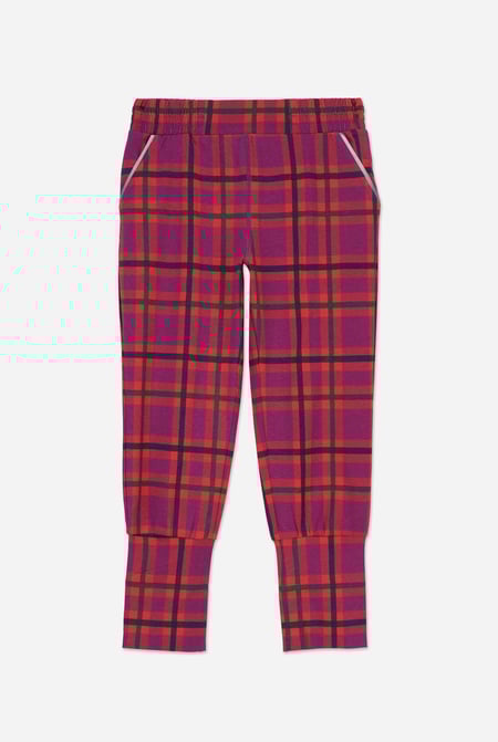 Girls Blue Tartan Check Joggers (12/18mths-7yrs)