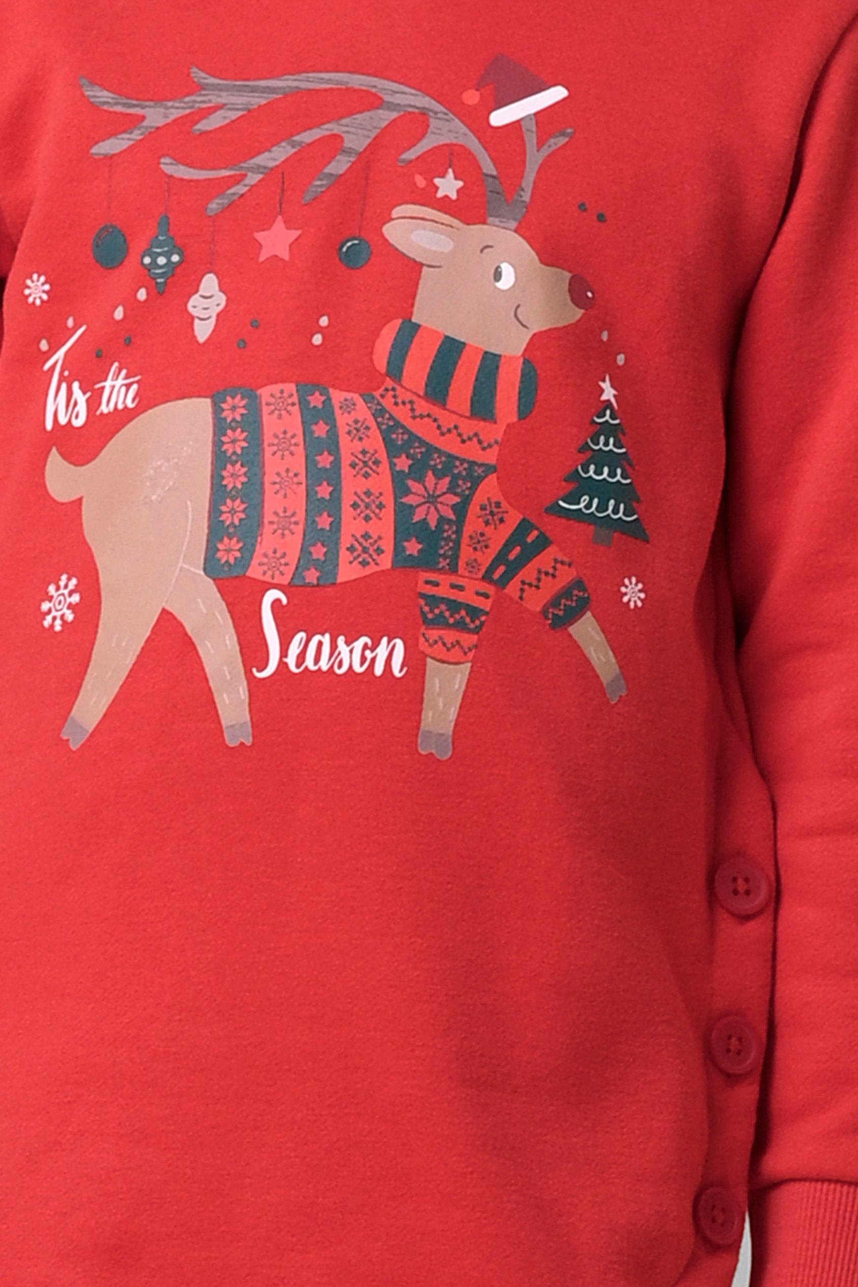 Girls Reindeer Print Christmas Hoodie (2yrs-9yrs)