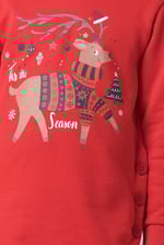 Girls Reindeer Print Christmas Hoodie (2yrs-9yrs)
