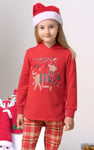 Girls Reindeer Print Christmas Hoodie (2yrs-9yrs)