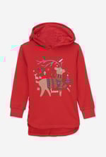 Girls Reindeer Print Christmas Hoodie (2yrs-9yrs)