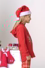 Girls Reindeer Print Christmas Hoodie (2yrs-9yrs)