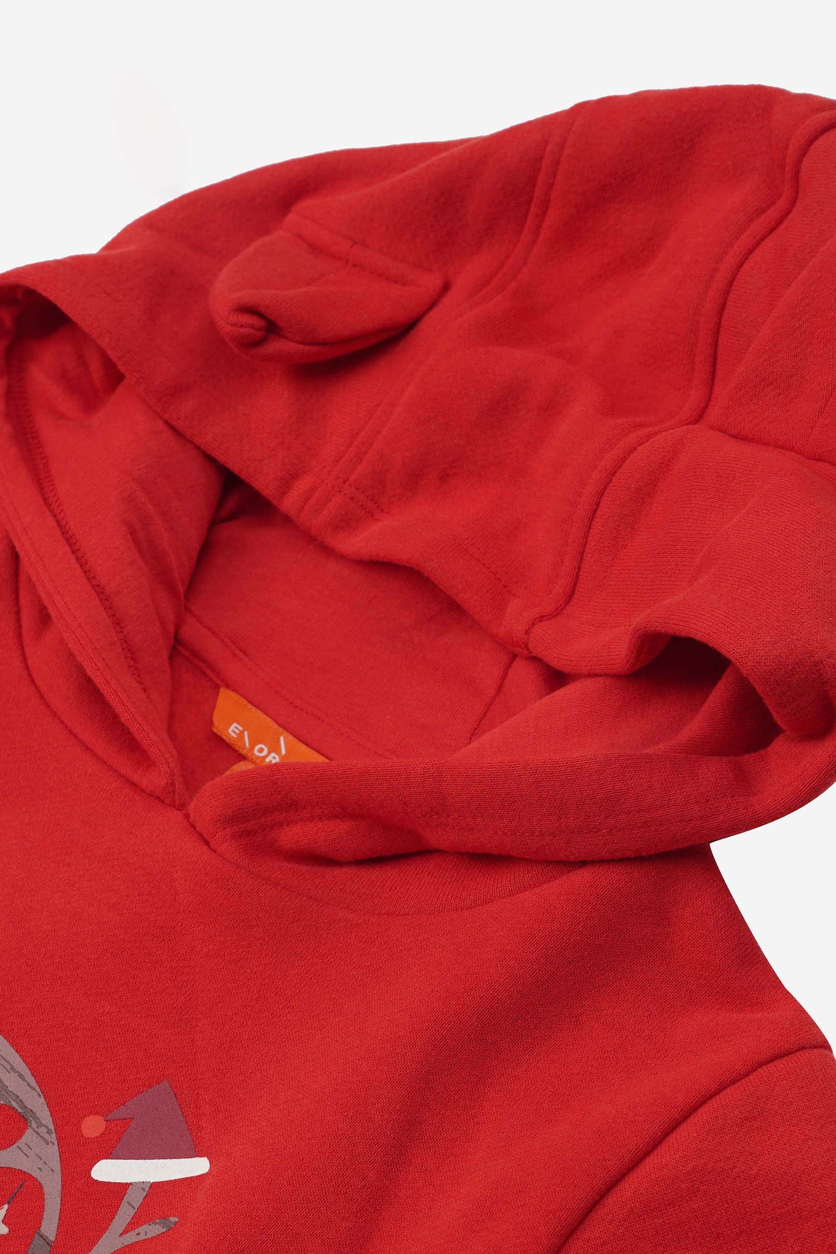 Girls Reindeer Print Christmas Hoodie (2yrs-9yrs)