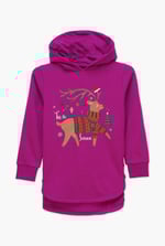 Girls Reindeer Print Christmas Hoodie (2yrs-9yrs)