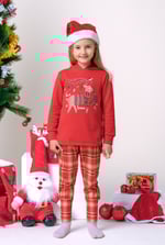Girls Reindeer Print Christmas Hoodie (2yrs-9yrs)