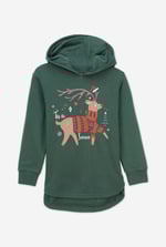 Girls Reindeer Print Christmas Hoodie (2yrs-9yrs)