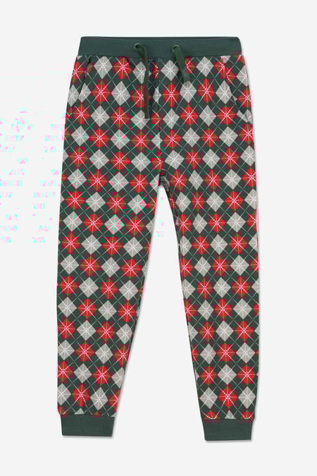 Boys Green Argyle Print Jogger (3yrs-9yrs)