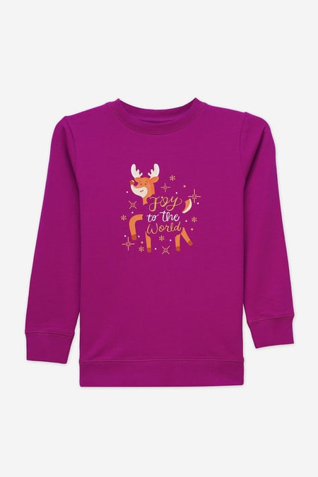 Blue Joy To The World Printed Sweatshirt (3yrs-9yrs)