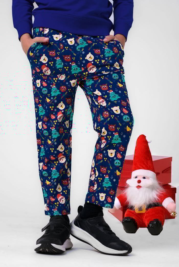 Boys Santa Motif Print Trouser (3yrs-9yrs)
