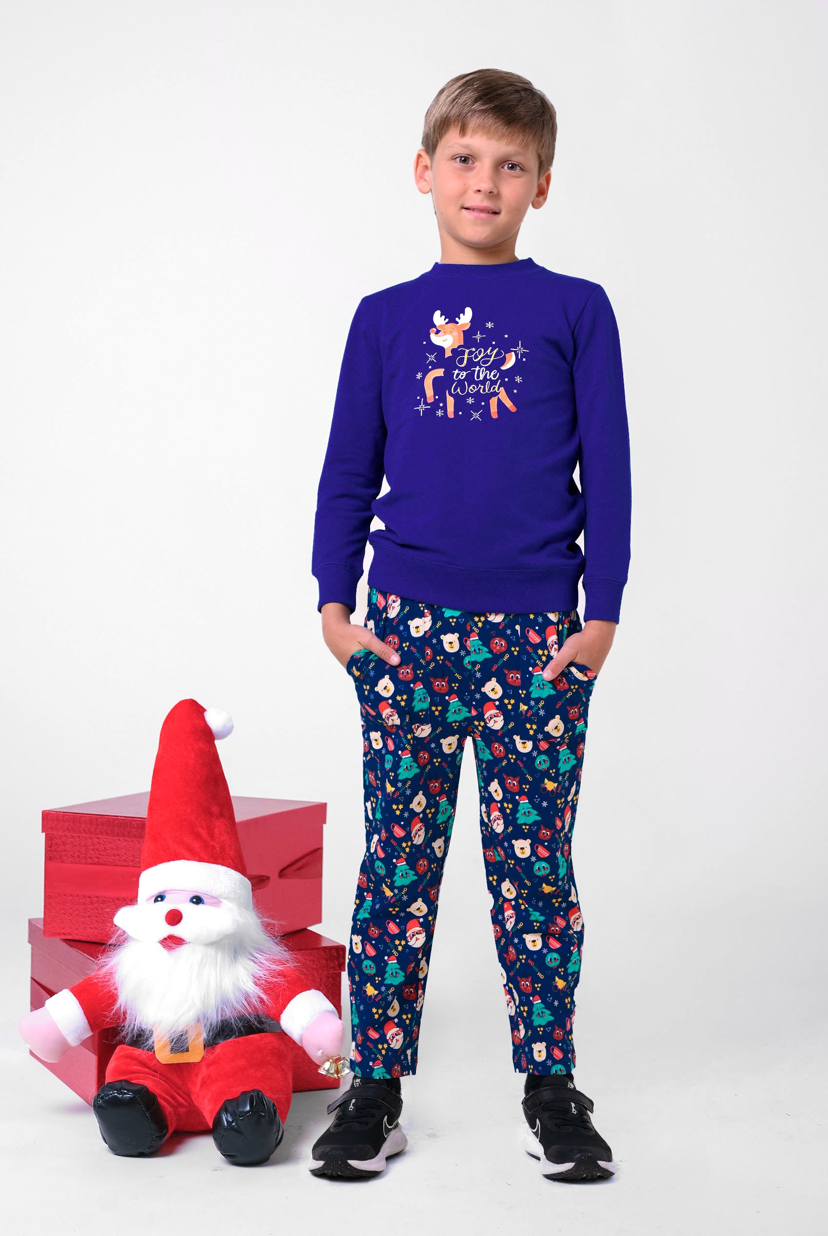 Boys Santa Motif Print Trouser (3yrs-9yrs)