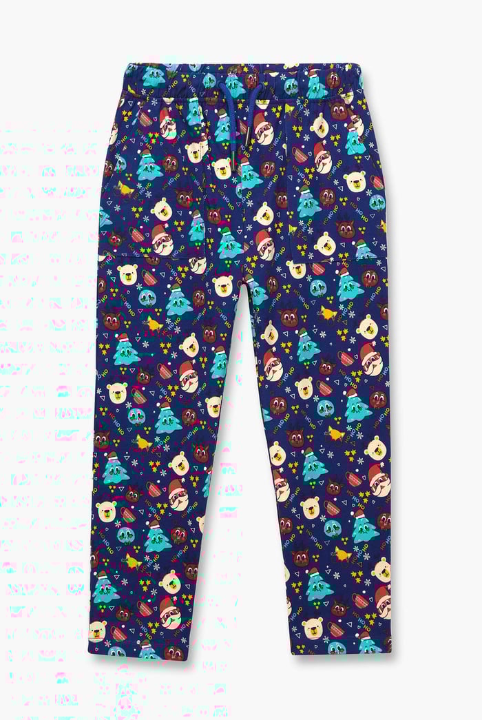 Boys Santa Motif Print Trouser (3yrs-9yrs)