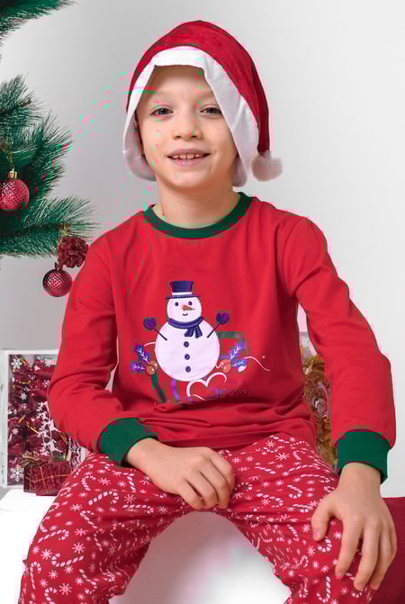 Boys Blue Snowman Applique T-Shirt (12/18mths-7yrs)