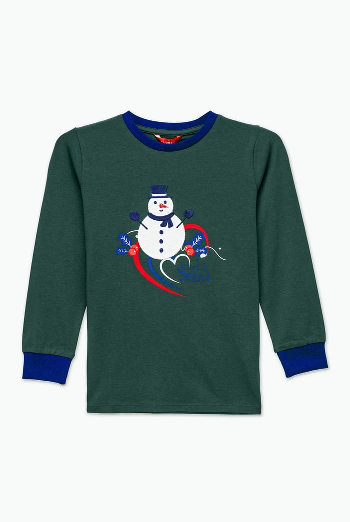 Boys Snowman Applique T-Shirt (12/18mths-7yrs)