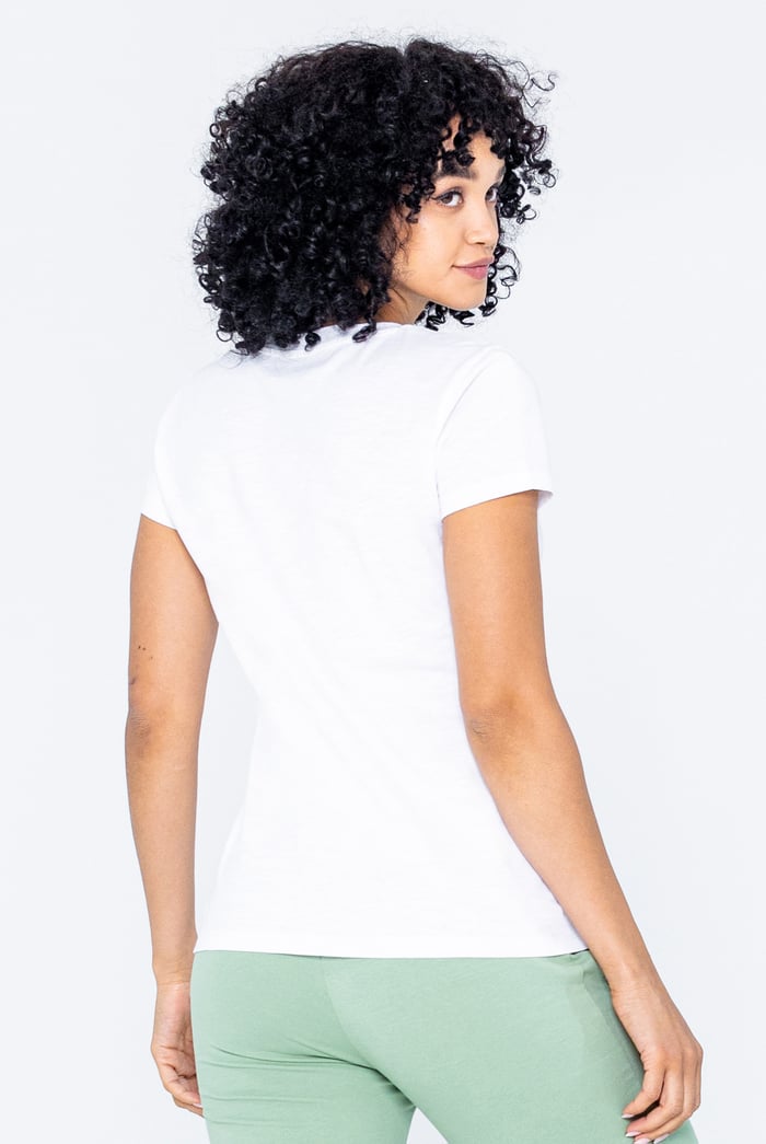 V-Neck Short Sleeve Slub T-Shirt
