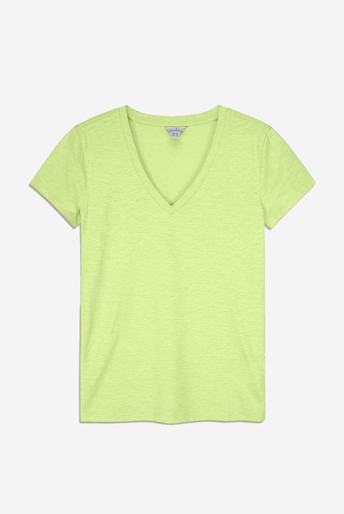 V-Neck Short Sleeve Slub T-Shirt