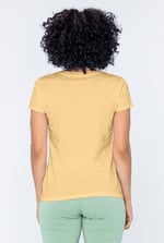 V-Neck Short Sleeve Slub T-Shirt
