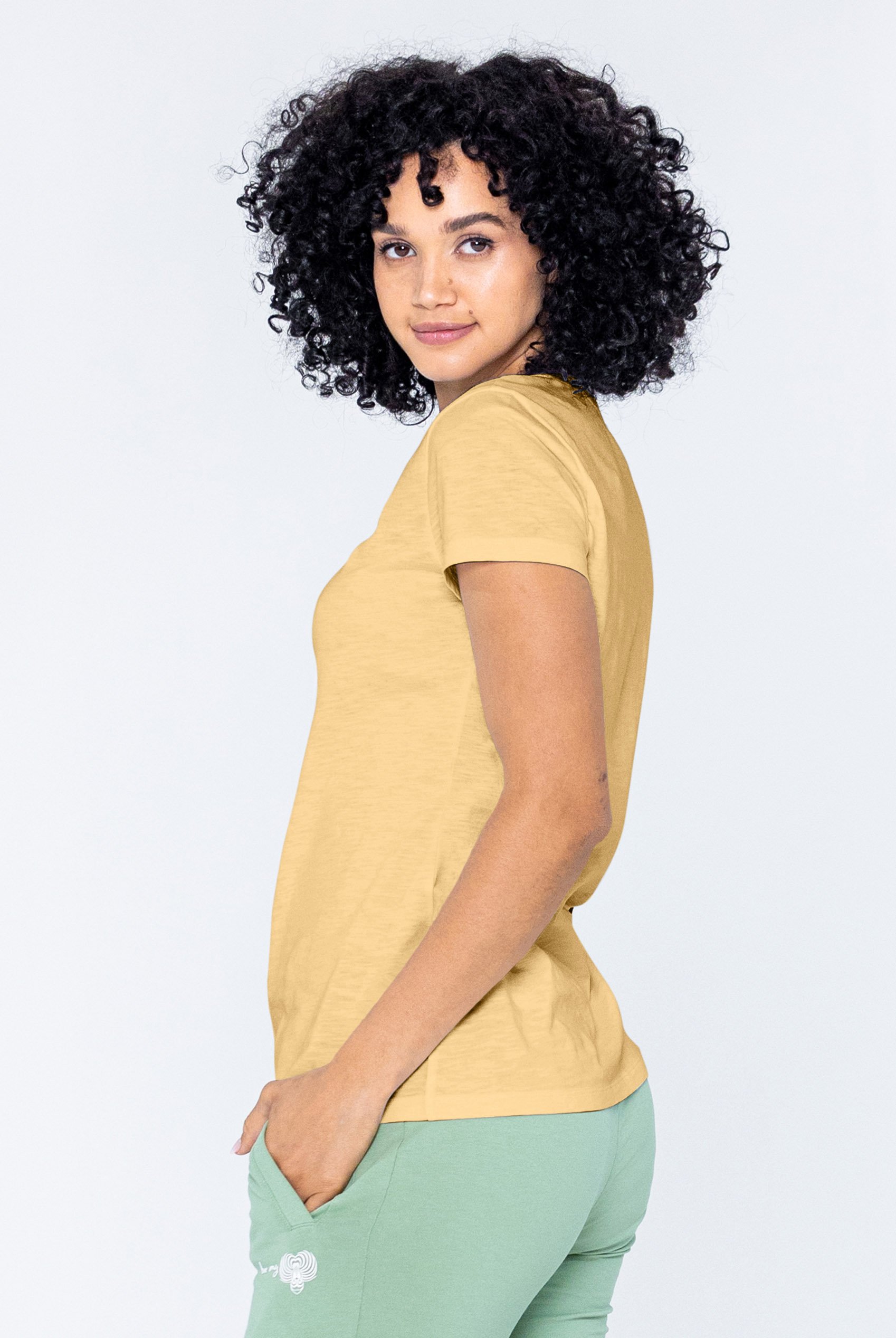 V-Neck Short Sleeve Slub T-Shirt