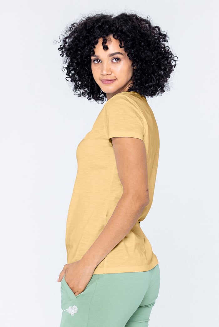 V-Neck Short Sleeve Slub T-Shirt