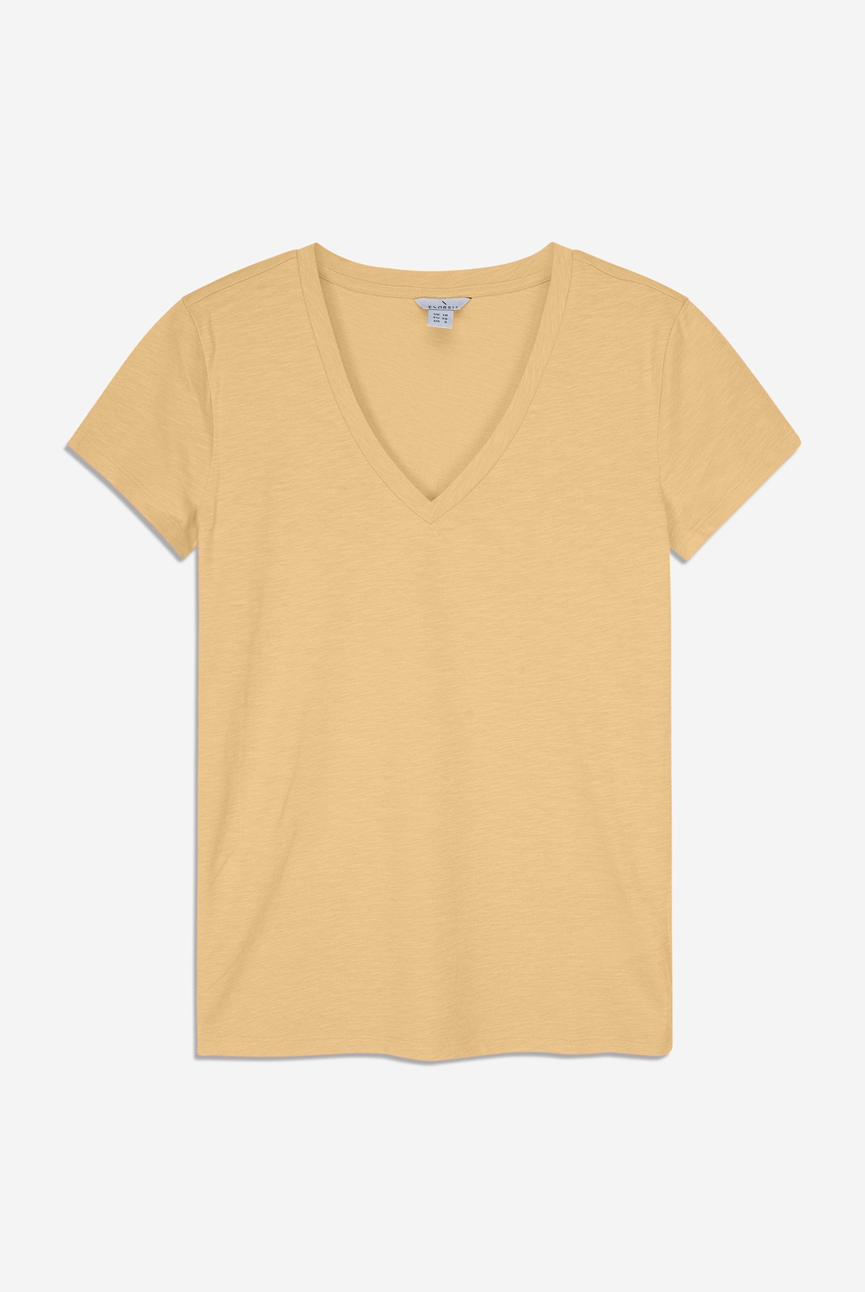 V-Neck Short Sleeve Slub T-Shirt
