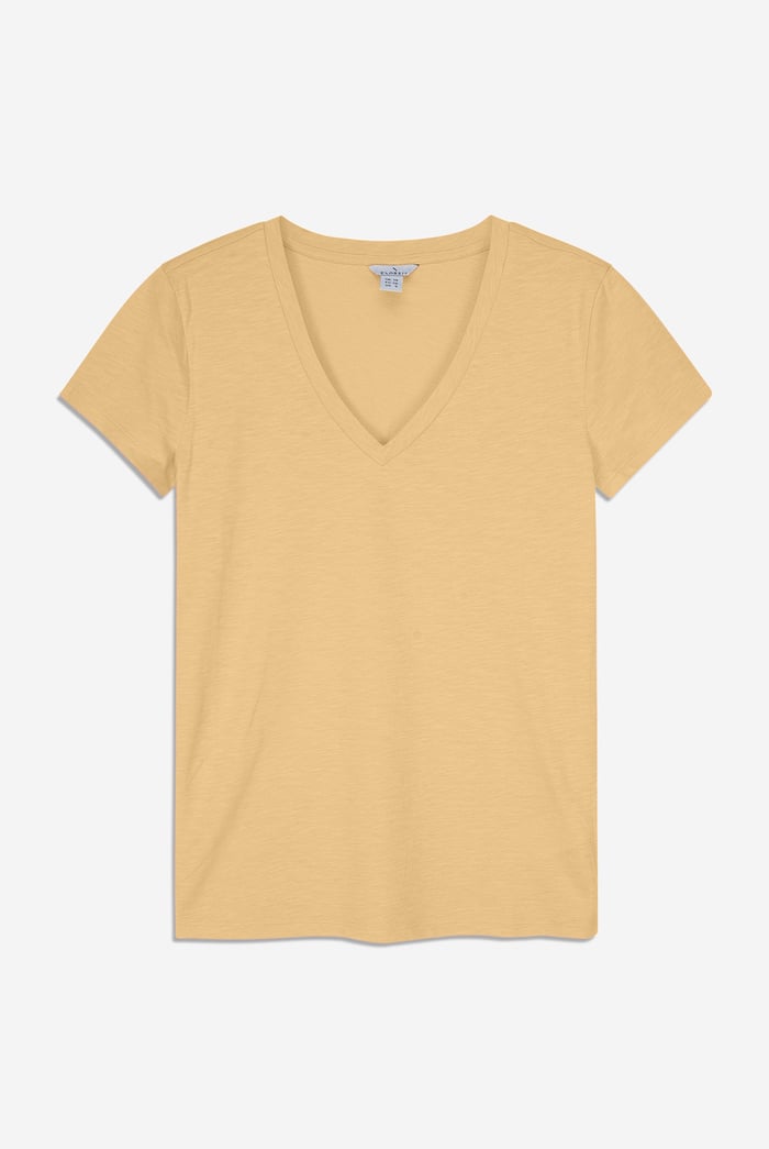 V-Neck Short Sleeve Slub T-Shirt