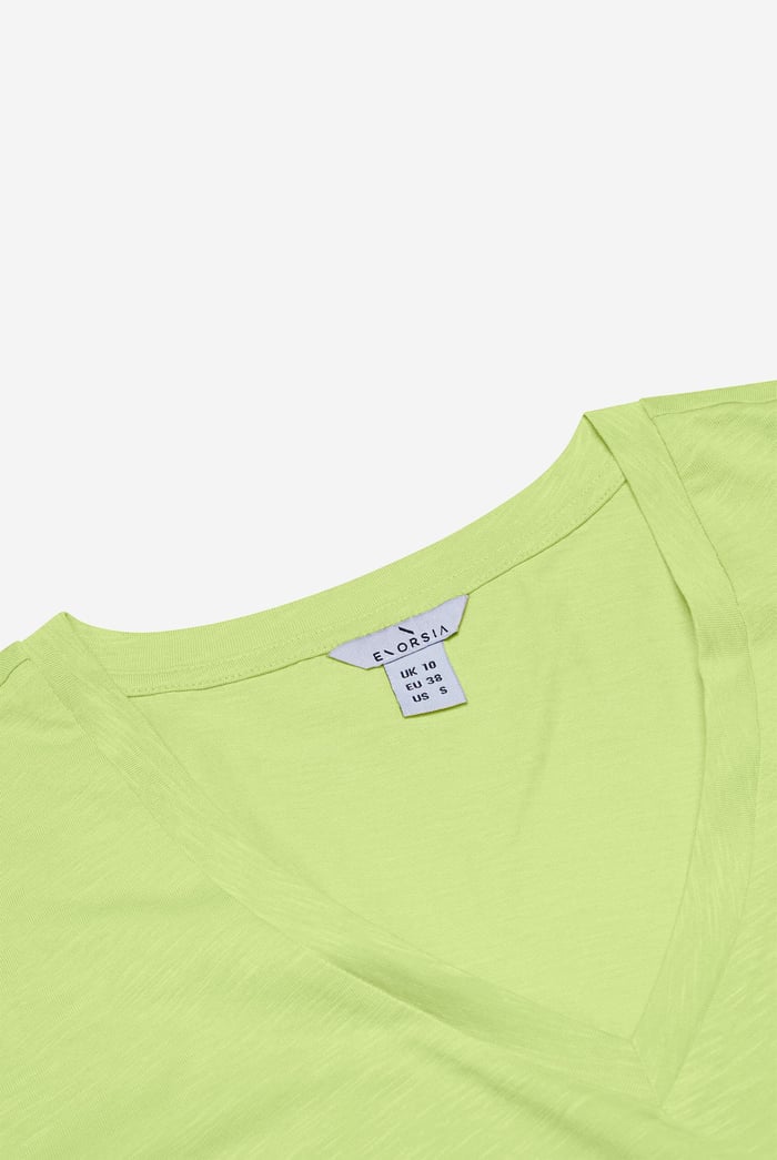 V-Neck Short Sleeve Slub T-Shirt