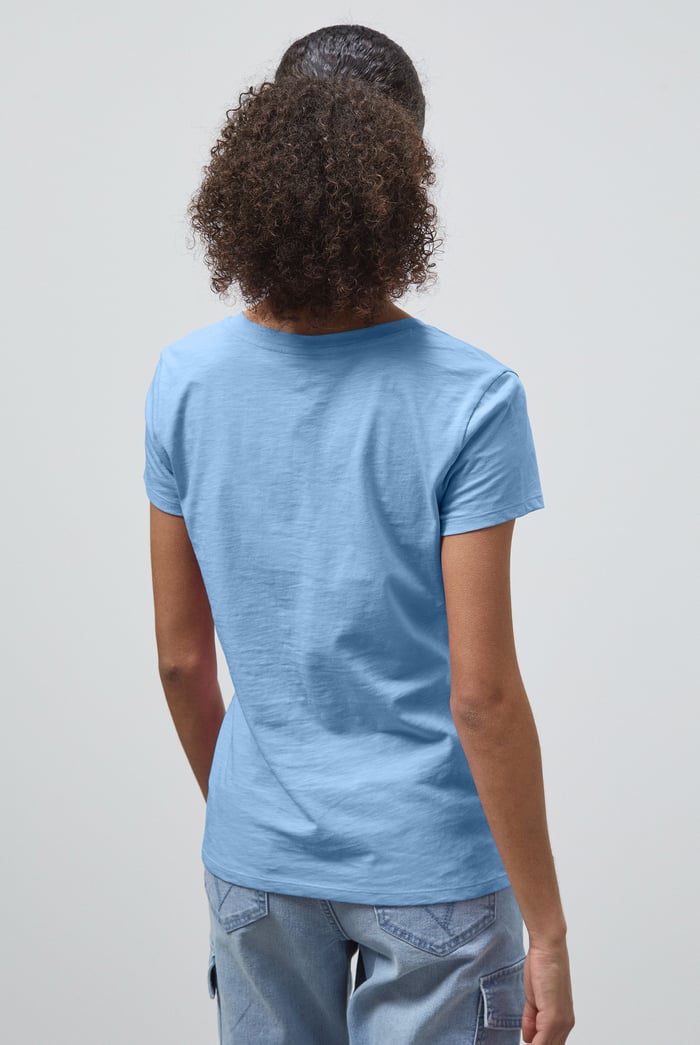V-Neck Short Sleeve Slub T-Shirt