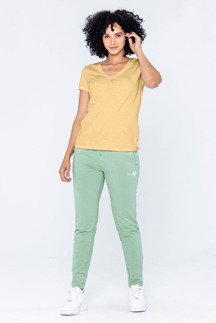 V-Neck Short Sleeve Slub T-Shirt