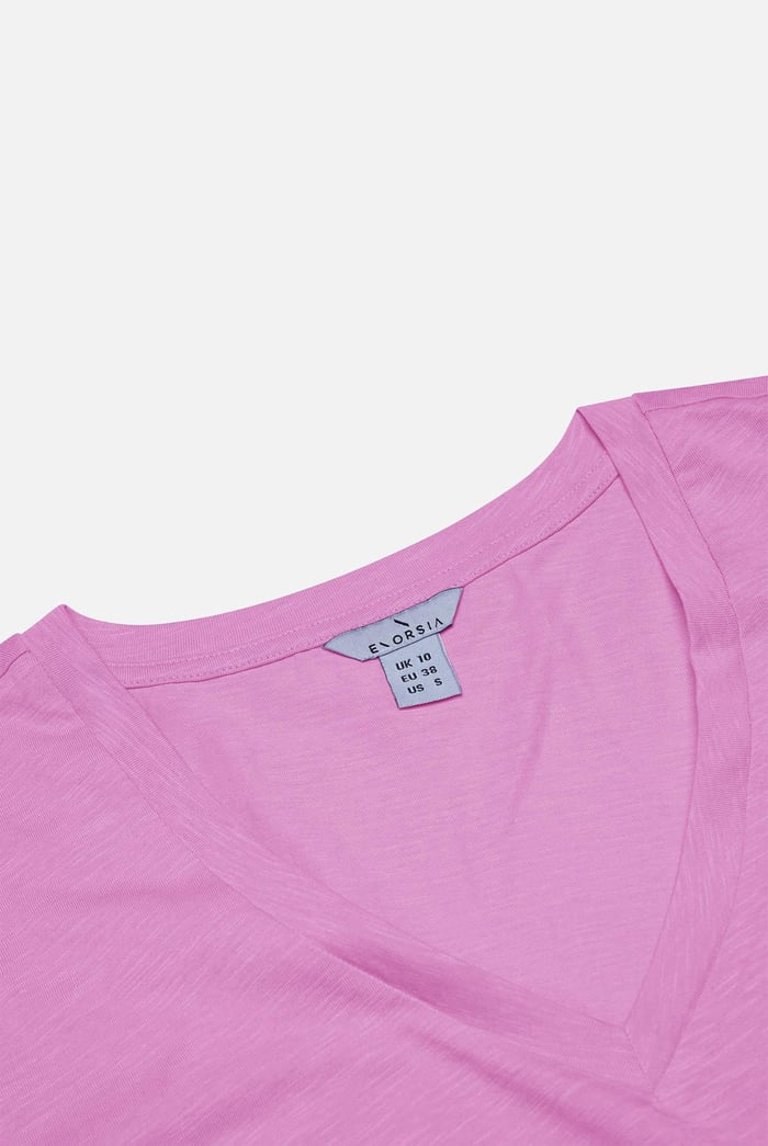 V-Neck Short Sleeve Slub T-Shirt