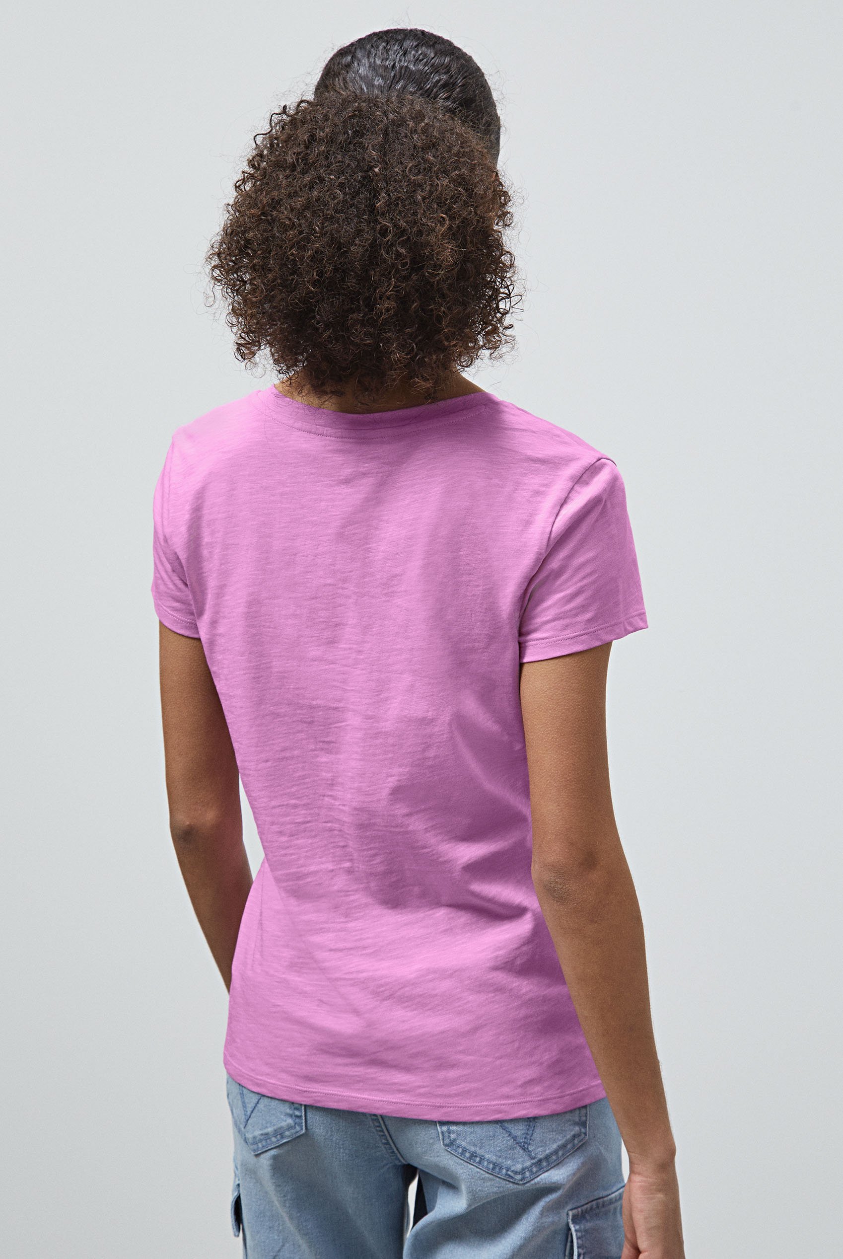 V-Neck Short Sleeve Slub T-Shirt