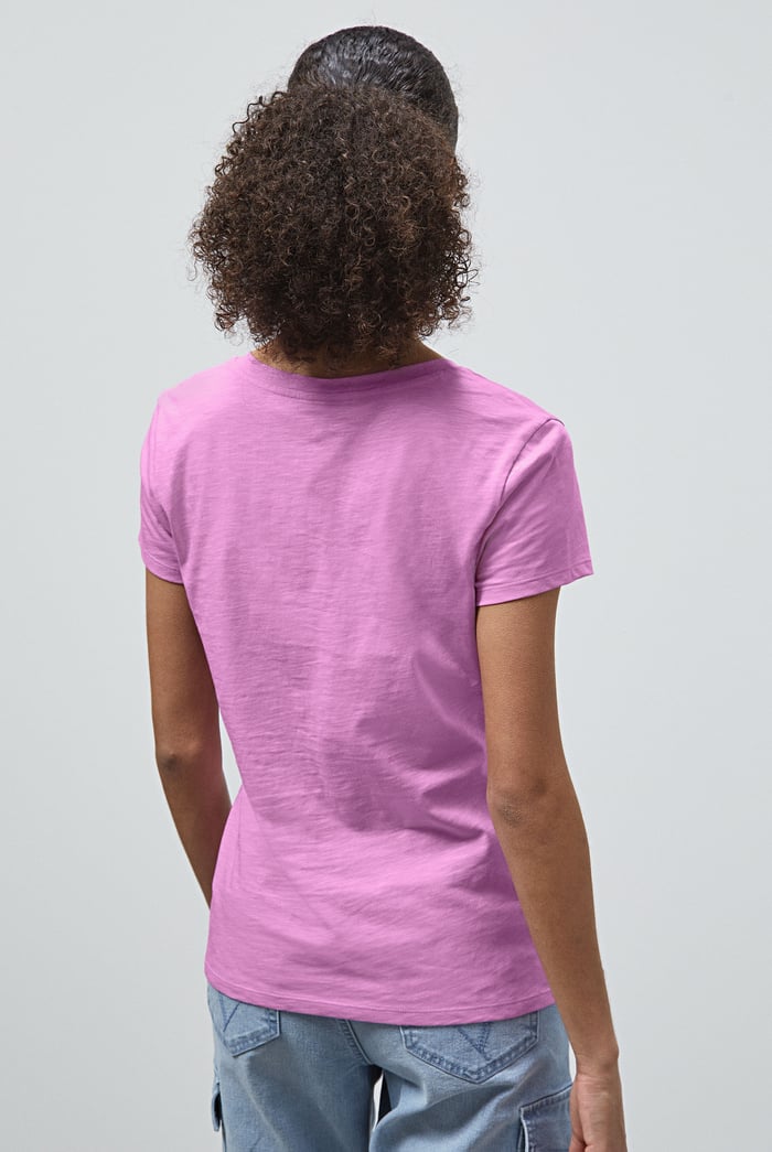 V-Neck Short Sleeve Slub T-Shirt