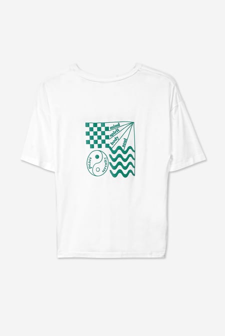 White Slogan Print Boxy Relaxed Fit T-Shirt