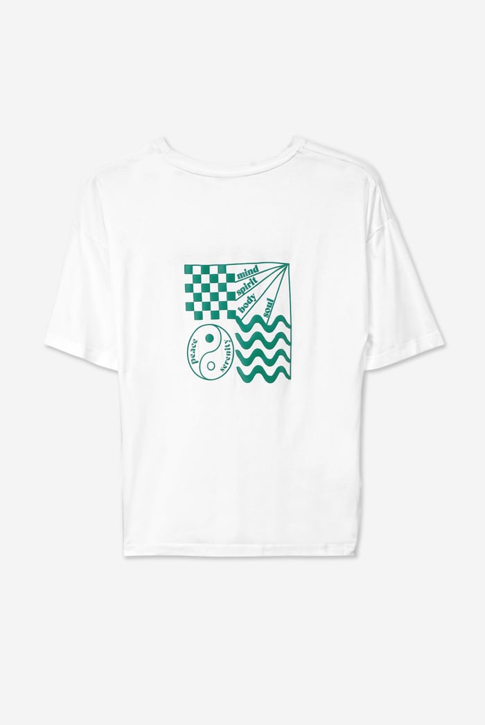 Slogan Print Boxy Relaxed Fit T-Shirt