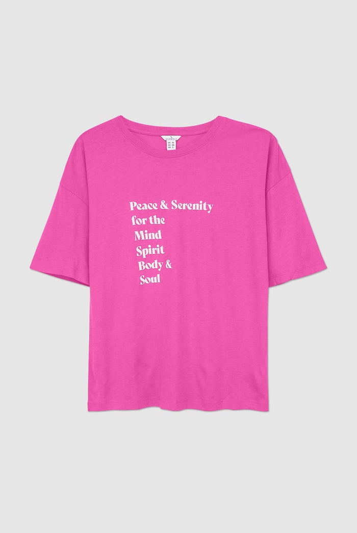 Slogan Print Boxy Relaxed Fit T-Shirt