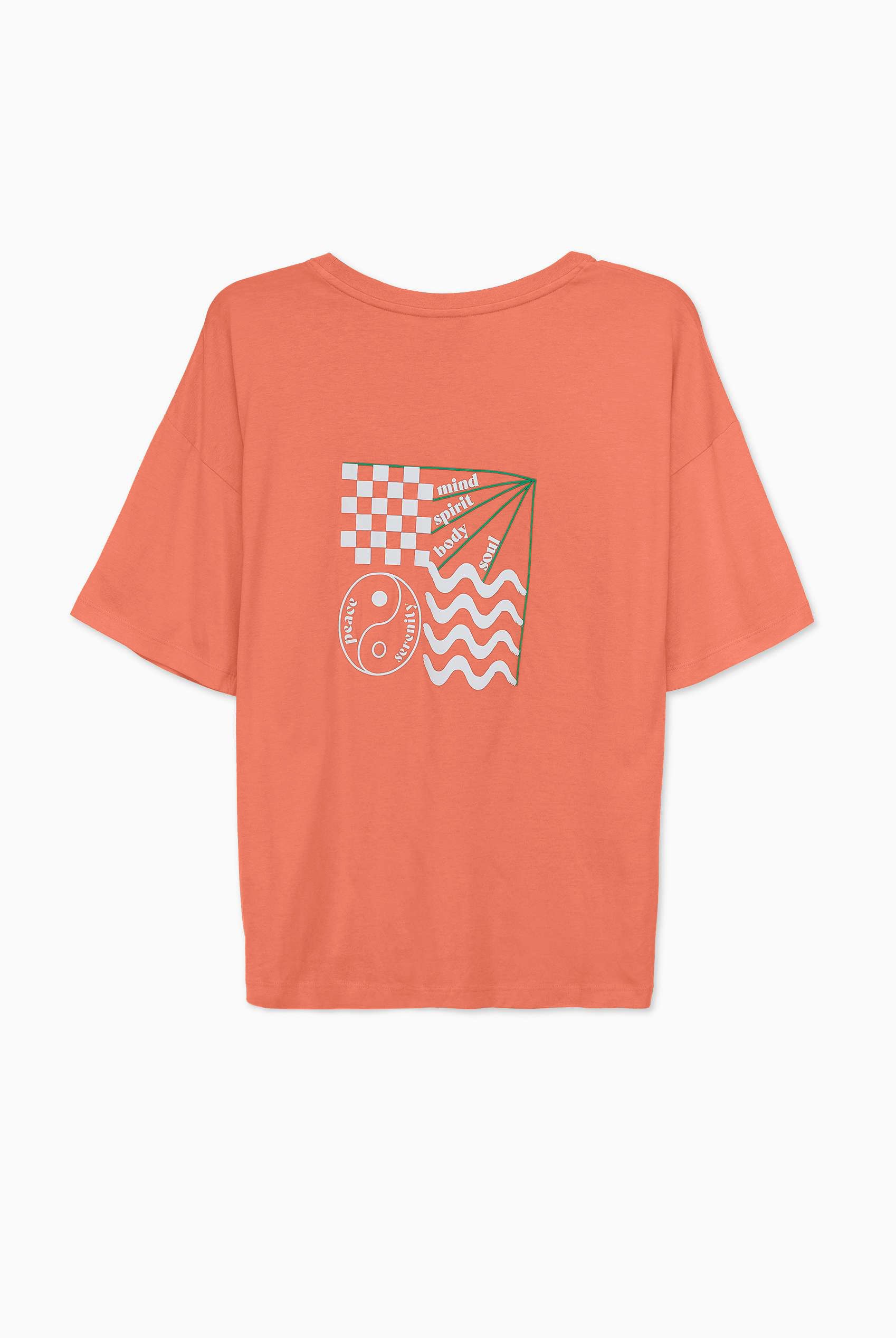 Slogan Print Boxy Relaxed Fit T-Shirt