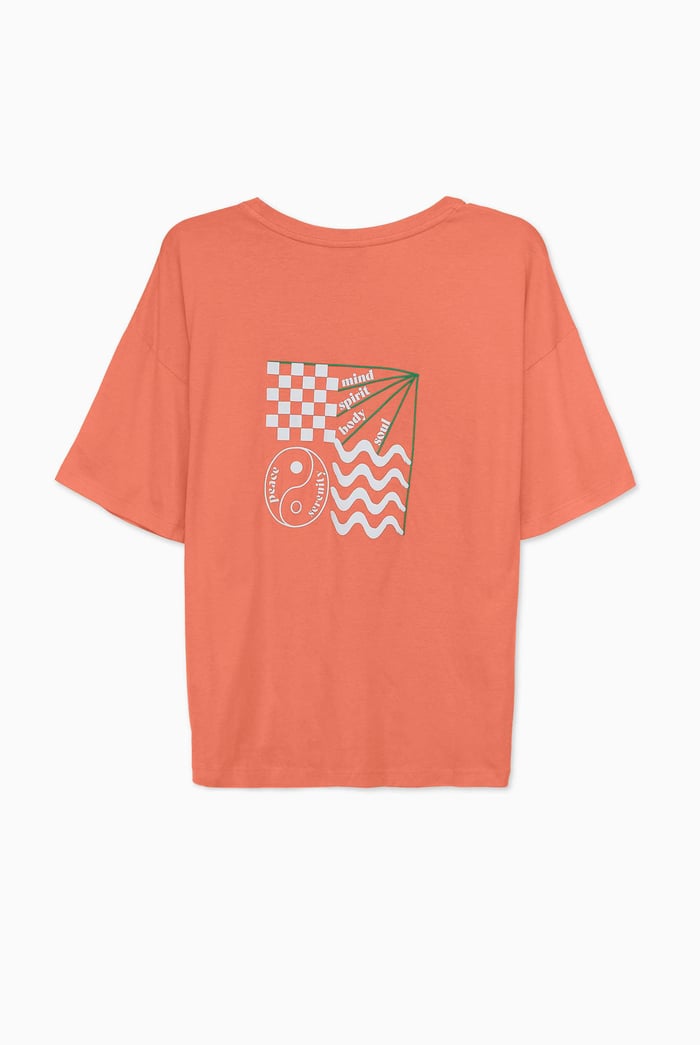 Slogan Print Boxy Relaxed Fit T-Shirt