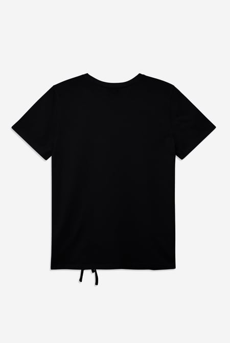 Black Ruched Front T-Shirt
