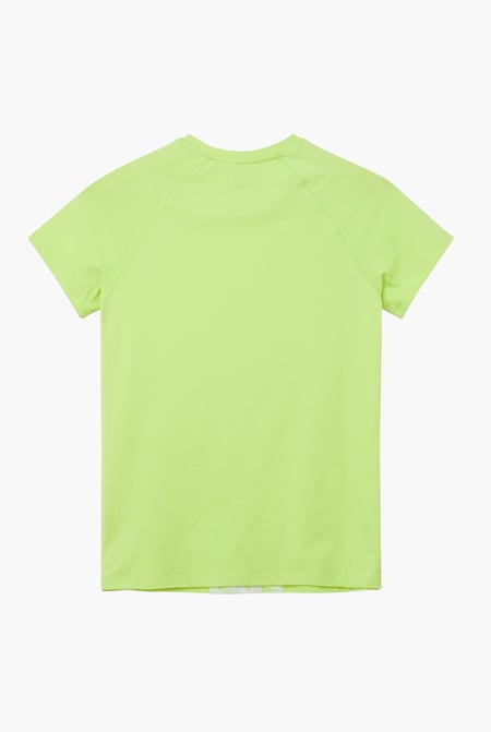 Green Patch Print Short Sleeve Raglan T-shirts