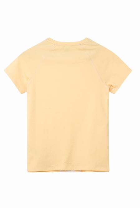Yellow Patch Print Short Sleeve Raglan T-shirts