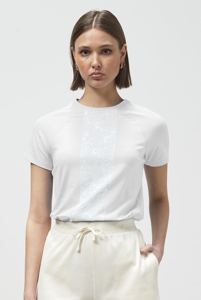 Patch Print Short Sleeve Raglan T-shirts