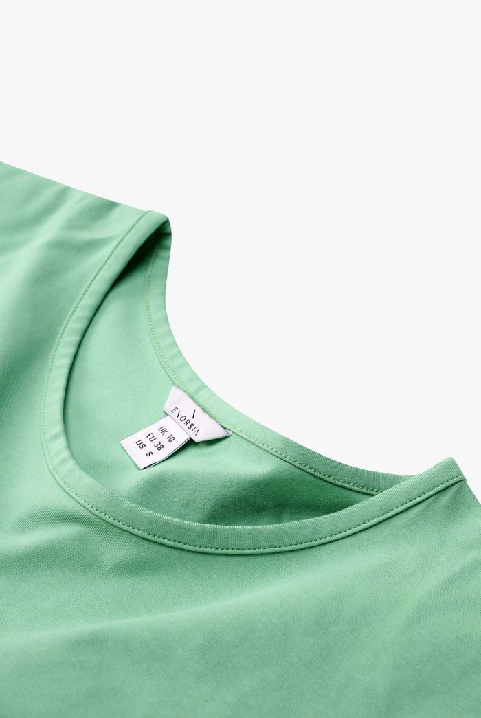 Shoulder Padded Cap-Sleeve Roll-Up T-Shirt