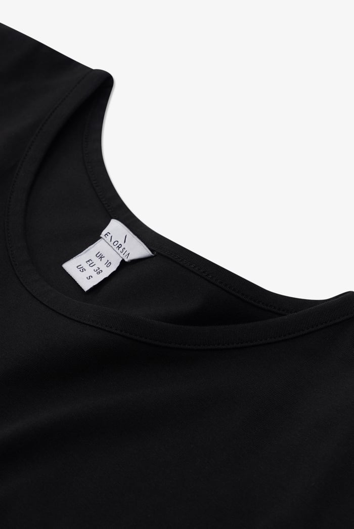 Shoulder Padded Cap-Sleeve Roll-Up T-Shirt
